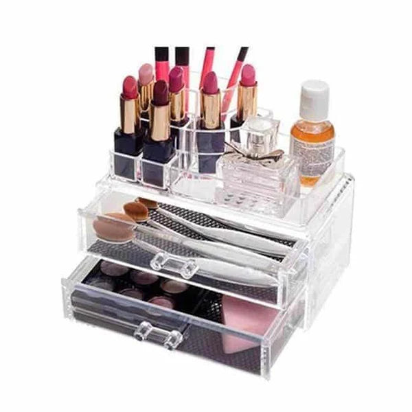 Modern Acrylic Makeup Organiser with Mirror